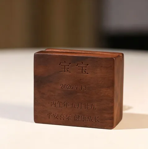 Wooden Baby Keepsake Box For Umbilical Cord Fetal Hair Teeth Collection Souvenir Storage Box Cartoon Horse Wood Box For Boys Girls