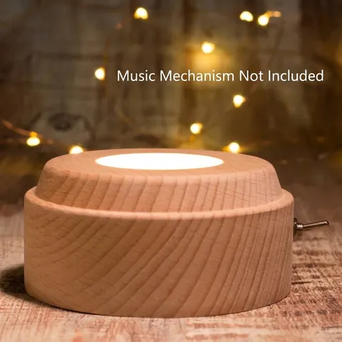 Socle Lumineux LED Rotatif Pour Boîte À Musique Globe De Cristal En Cristal Blanc Gravé Imprimé Pour Décoration Maison