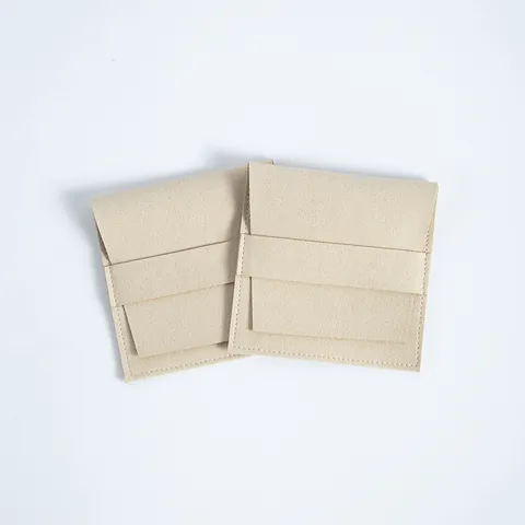 Bolsa de Joyería de Microfibra de Gamuza Funda de Almacenamiento con Tapa Abatible Bolsa Suave para Pendientes Anillos Collares Bolsa de Regalo