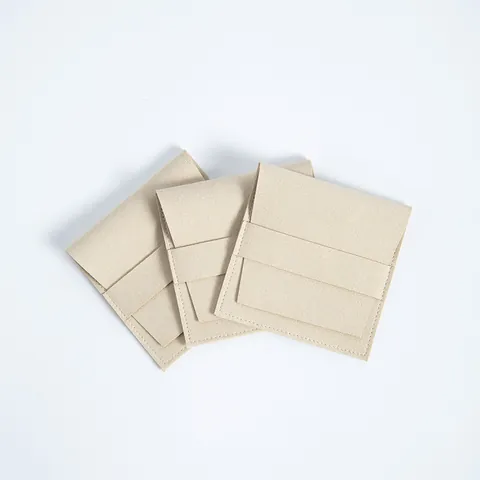 Bolsa de Joyería de Microfibra de Gamuza Funda de Almacenamiento con Tapa Abatible Bolsa Suave para Pendientes Anillos Collares Bolsa de Regalo
