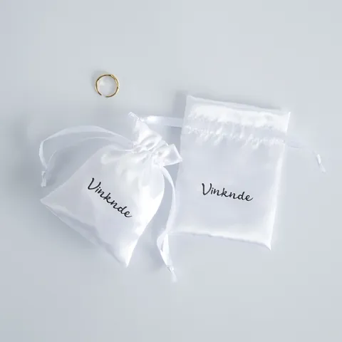 Bolsita de Joyería de Satén con Cordón Blanco Efecto Seda Bolsa de Almacenamiento Regalo para Boda Fiesta Detalles Joyas Antipolvo