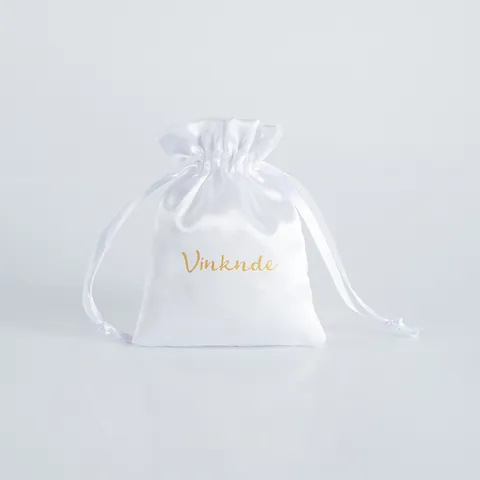 Bolsita de Joyería de Satén con Cordón Blanco Efecto Seda Bolsa de Almacenamiento Regalo para Boda Fiesta Detalles Joyas Antipolvo