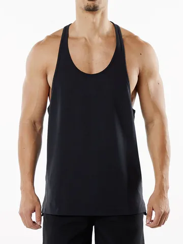 Men's Cotton Racerback Tank Top Breathable Gym Workout Sleeveless Muscle Vest For Running Training Bodybuilding