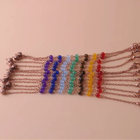 Collana con Ciondolo a Pendolo Esagonale in Cristallo Naturale Con 7 Grani Chakra Metallo Traforato Gioielli Divinazione per Donna Regalo