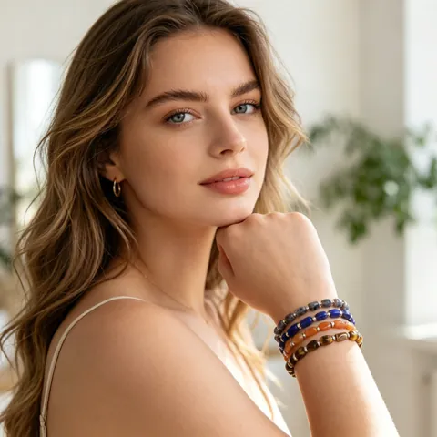 Handgemaakte Natuursteen Cilindrische Kralen Armband Voor Dames Heren Minimalistisch Verstelbaar Gevlochten Koord Mode Sieraden Cadeau