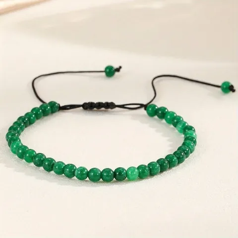 Natuurlijke Groene Agaat Malachiet Steen Kralen Armband Voor Dames Heren Verstelbare Gevlochten Touw Yoga Healing Sieraden