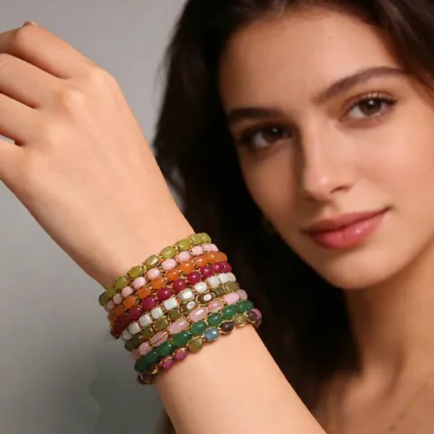 Natural Tourmaline Stone Handmade Woven Bracelet For Women Men Niche Exquisite Minimalist Adjustable Rope Hand Chain Jewelry Gift