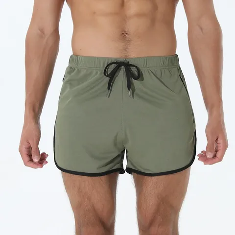 Men Quick Dry Sports Shorts Polyester Mesh Breathable Running Fitness Basketball Marathon Training Shorts With Zipper Pockets