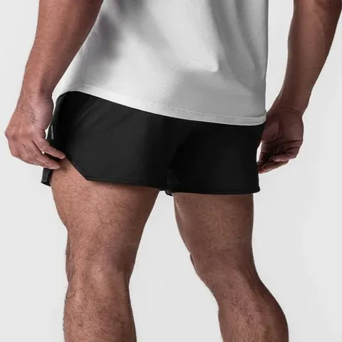 Pantaloncini Sportivi da Uomo in Rete ad Asciugatura Rapida Sopra il Ginocchio Shorts da Palestra Corsa Basket Allenamento Con Spacco Laterale e Passante per Asciugamano