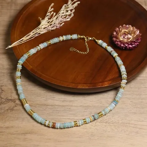 Natuursteen Kralenketting Boheems Handgemaakte Verstelbare Choker Voor Vrouwen Elegante Verfijnde Sieraden Cadeau