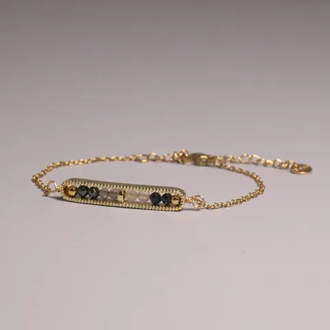 Lichte Luxe Natuursteen Vergulde Armband Voor Vrouwen Minimalistische Amethist Citrien Kralen Hanger Geometrische Verstelbare Ketting Sieraden Cadeau