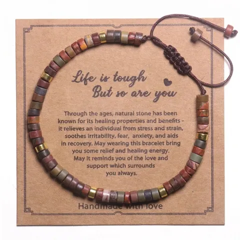 Handgemaakte Natuurlijke Picasso Steen Geweven Armband Voor Mannen Vrouwen Verstelbare Veelkleurige Kralen Armband Met Gouden IJzeren Kralen Sieraden Cadeau
