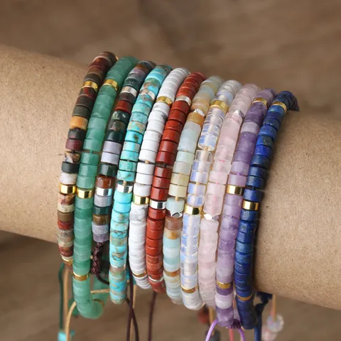 Natuursteen Tussenkralen Geweven Armband Verstelbaar Touw Kwarts Opaliet Boheems Etnisch Handgemaakte Sieraden Cadeau Voor Vrouwen