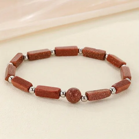 Natural Amethyst Gemstone Rectangular Beaded Bracelet For Women Healing Energy Stretch Bangle Crystal Jewelry Accessory