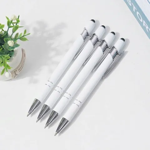 Minimalistische Aluminium Metalen Balpen Met Stylus Tip Intrekbare Schrijfpen Voor Kantoor School Zakelijk Cadeau