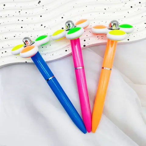 Creative Fidget Spinner Ballpoint Pen Novelty ABS Plastic Stress Relief Rotating Pen Students Office Stationery Gift Pen Multicolor
