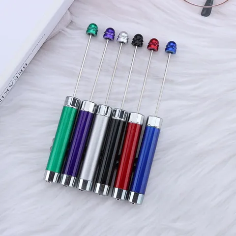 Multifunctional DIY Beaded Laser Pointer Pen Matte Aluminum Alloy Teaching Stick With LED Flashlight For School Office Presentation Teacher Gift