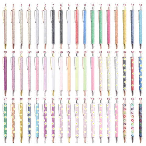 Christmas Halloween Pattern Glitter Ballpoint Pen With Metal Clip Retractable Stationery Gift Pen For Office Business School