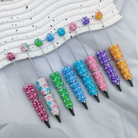 Bunter Schleife Strass Perlen Kugelschreiber Schwere Handwerk Harz Perle Schreibstift Für Damen Büro Schreibwaren Geschenk