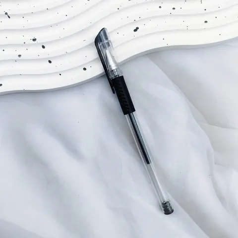Minimalist 0.5mm Gel Ink Pen Transparent Body Soft Rubber Grip Black Blue Red Water Pen For Student Office Exam Writing