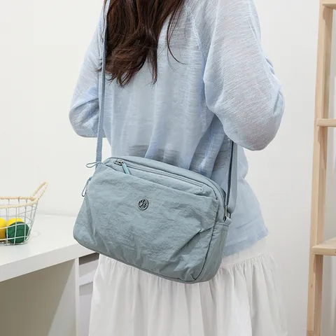 Women Mini Crossbody Bag Lightweight Polyester Cell Phone Purse Double Compartment Small Square Shoulder Bag Casual Daily