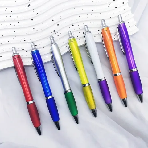 Gourd Shaped Retractable Ballpoint Pen Transparent Plastic Body Smooth Writing 1.0mm Bullet Tip Office Business Gift Pen