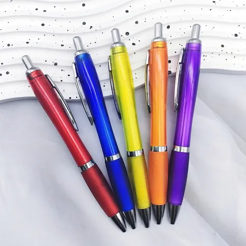 Gourd Shaped Retractable Ballpoint Pen Transparent Plastic Body Smooth Writing 1.0mm Bullet Tip Office Business Gift Pen