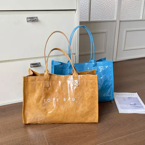 Bolso Tote Jelly Transparente Moda Mujer Gran Capacidad Impermeable Cuero PU Estampado Leopardo Bolso de Hombro para Diario