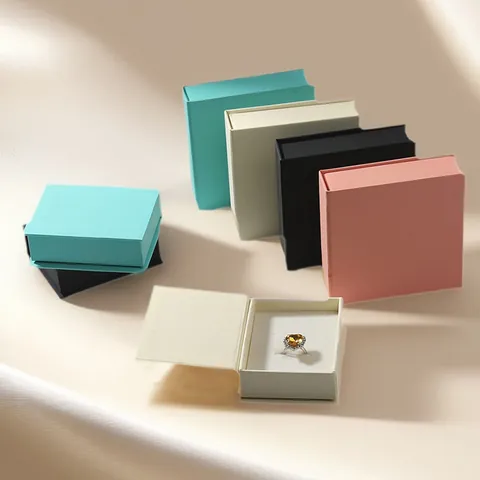 Joyero Magnético en Forma de Libro Caja de Regalo de Cartón Mate para Anillos Pendientes Regalo de Lujo para Boda Cumpleaños