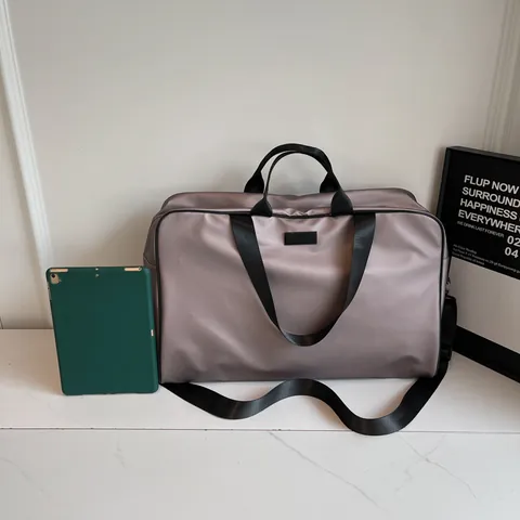 Large Capacity Waterproof Travel Bag For Women Men Square PU Handbag Short Distance Overnight Duffel Bag With Luggage Sleeve Gym Fitness Bag