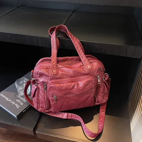 Borsa Tote da Donna in Pelle PU Grande Capacità Retro Occidentale con Rivetti Borsa a Mano Multitasche Borsa a Tracolla da Ufficio