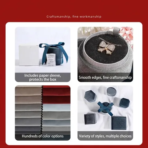 Cylinder Velvet Jewelry Box With Ribbon Bow For Ring Earring Pendant Jewelry Storage Case Gift Box For Wedding Women Proposal