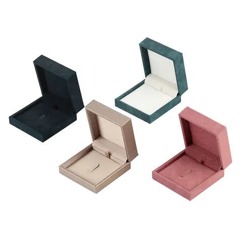 PU Leather Velvet Brooch Box Right Angle Jewelry Gift Box For Medals Pins Badges Commemorative Coins Storage Organizer Case