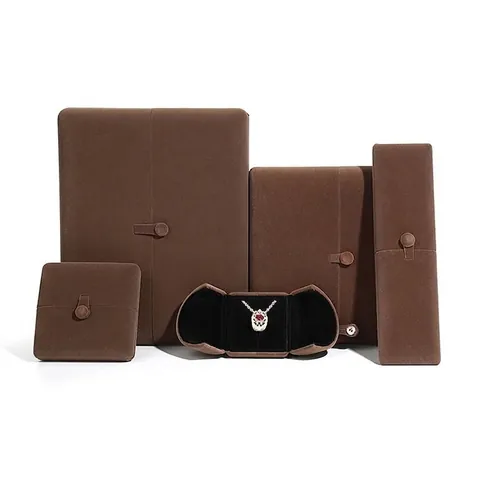 Luxury Velvet Jewelry Packaging Box Double Opening Design Gift Box For Ring Necklace Pendant Bracelet Earring Jewelry Organizer Case