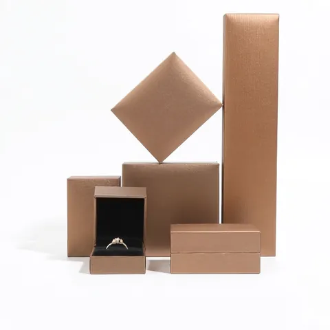 Skinned Paper Jewelry Box Velvet Lining Ring Pendant Necklace Bracelet Gift Box Rectangular Jewelry Display Packaging Organizer Case