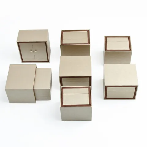 Luxus Spezialpapier Schmuckschatulle Doppeltür Schubladenstil Box-in-Box Mikrofaser Futter Verpackung Für Ring Halskette Ohrring Geschenkbox