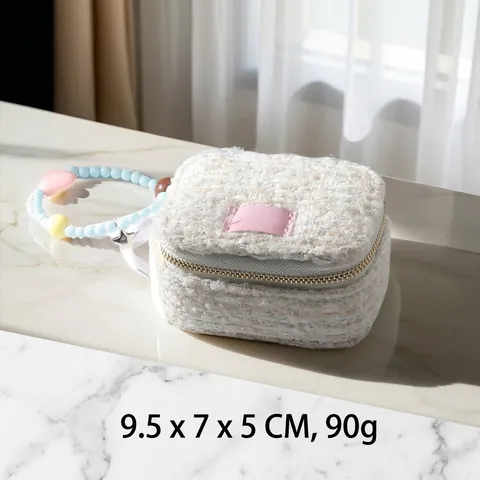 Portable Mini Lishe Velvet PU Leather Jewelry Box Travel Organizer For Rings Earrings Necklace Zipper Storage Case Women Gift