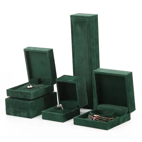 Lussuoso Portagioie in Pelle PU Cucita per Anello Pendente Bracciale Collana Organizzatore di Stoccaggio Regalo Display
