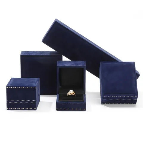 Lussuosa Scatola per Gioielli in Velluto Motivo Dorato Anello Pendente Bracciale Collana Custodia per Organizzazione Confezione Regalo Elegante Display per Gioielli