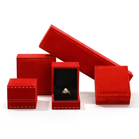Lussuosa Scatola per Gioielli in Velluto Motivo Dorato Anello Pendente Bracciale Collana Custodia per Organizzazione Confezione Regalo Elegante Display per Gioielli
