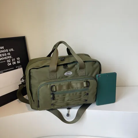 Large Capacity Canvas Messenger Bag Techwear Hong Kong Style Utility Crossbody Bag For Men Women Travel School Shoulder Bag