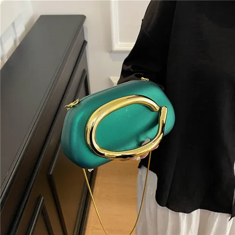 Acrylic Evening Bag For Women Cloud Shape Clutch With Golden Metal Handle Chain Strap Crossbody Bag Elegant Party Purse