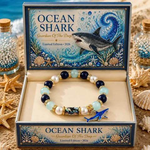 Mythical Ocean DIY Bead Kit Glass Bead Bracelet With Shark Sea Turtle Seahorse Pendants For Women Ocean Style Jewelry Gift