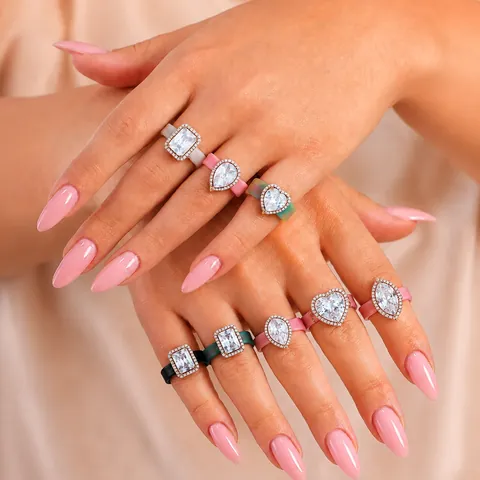 Mode Marquise Zirconia Siliconen Ring Voor Vrouwen Lichte Luxe Ingelegde CZ Siliconen Trouwring Elegante Vinger Sieraden