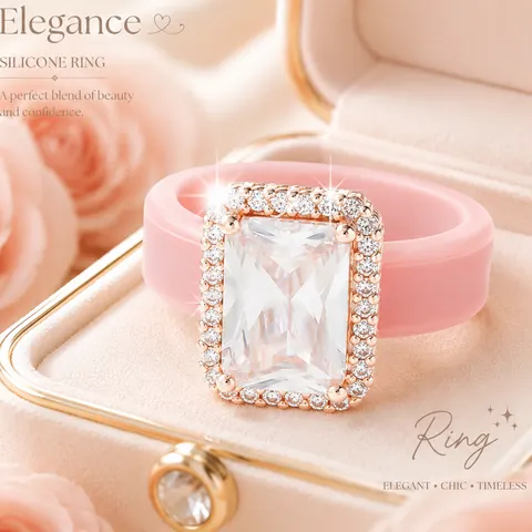 Mode Marquise Zirconia Siliconen Ring Voor Vrouwen Lichte Luxe Ingelegde CZ Siliconen Trouwring Elegante Vinger Sieraden