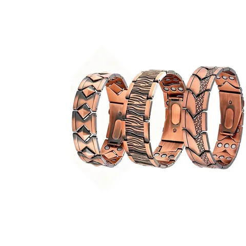 Vintage Zinc Alloy Magnetic Therapy Bracelet For Men Geometric Fish Scale Pattern Watchband Buckle Healthcare Jewelry Bracelet Gift