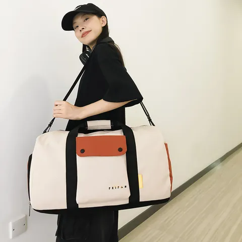 Sac de Voyage en Nylon Grande Capacité pour Femmes Imperméable Sport Gym Avec Séparation Sec Humide Sac de Sport Musculation