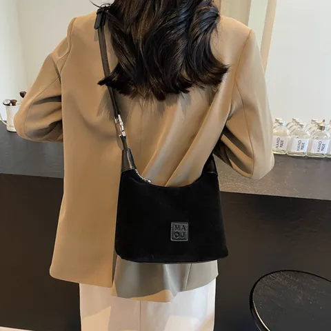 Borsa a Mano Quadrata Retrò per Donna Stile Minimalista Sottobraccio a Spalla Semplice Borsa per Pendolari Borsa in Pelle PU