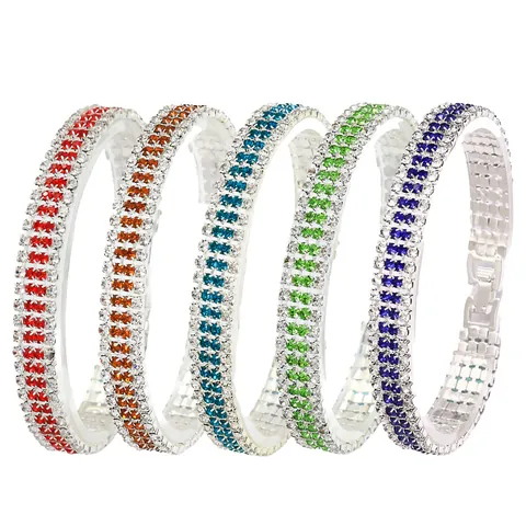 Luxury Roman Crystal Bracelet Women Gold Silver Plated Rhinestone Claw Chain Tennis Bracelet Wedding Party Jewelry