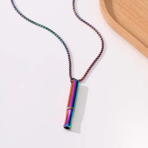 Mindfulness Breathing Necklace Stainless Steel Meditation Stress Anxiety Relief Tool Relaxation Pendant For Men Women